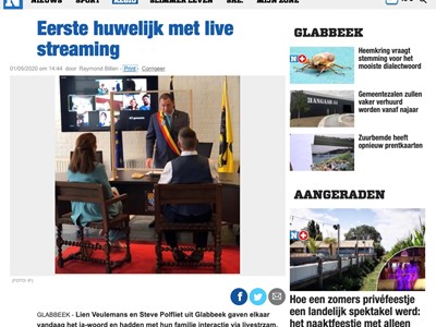 Gemeinde Glabbeek (Bel) überträgt Ehe über ZOOM durch FOXX AV