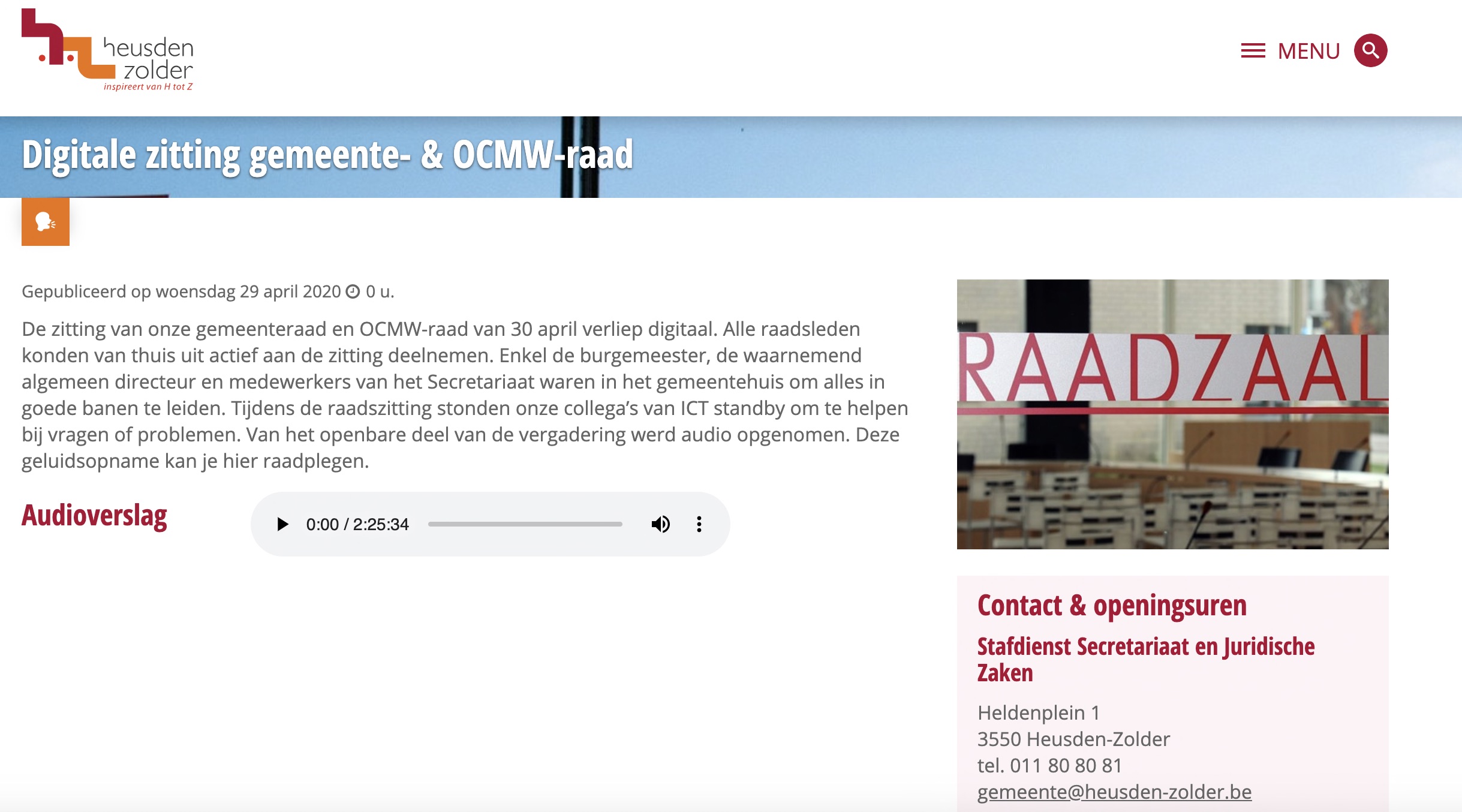 ZOOM Raadsvergadering Heusden-Zolder by FOXX AV